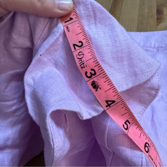 A&F Linen & Cotton Scalloped High Waist Shorts Pockets Feminine Sweet Summer - Picture 11 of 12